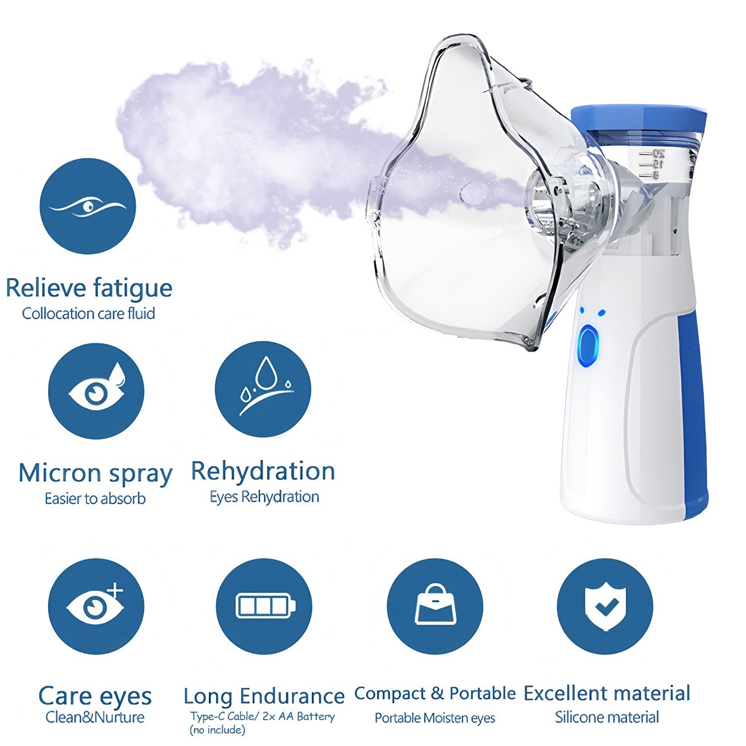 USB Mini Facial Steamer, Mister, Facial Sprayer, Humidifier 110 V.