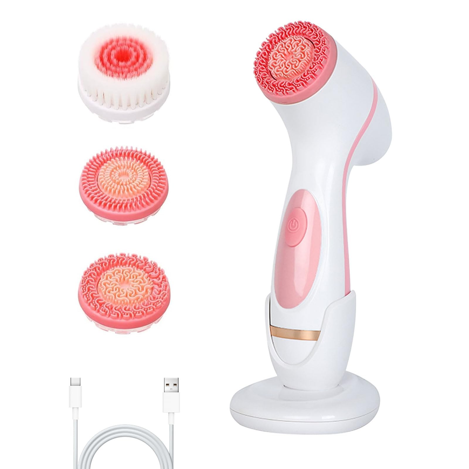 Cleansing Brush, 3in1 Silicone Scrubber, Waterproof Scrubber for Deep Cleansi…