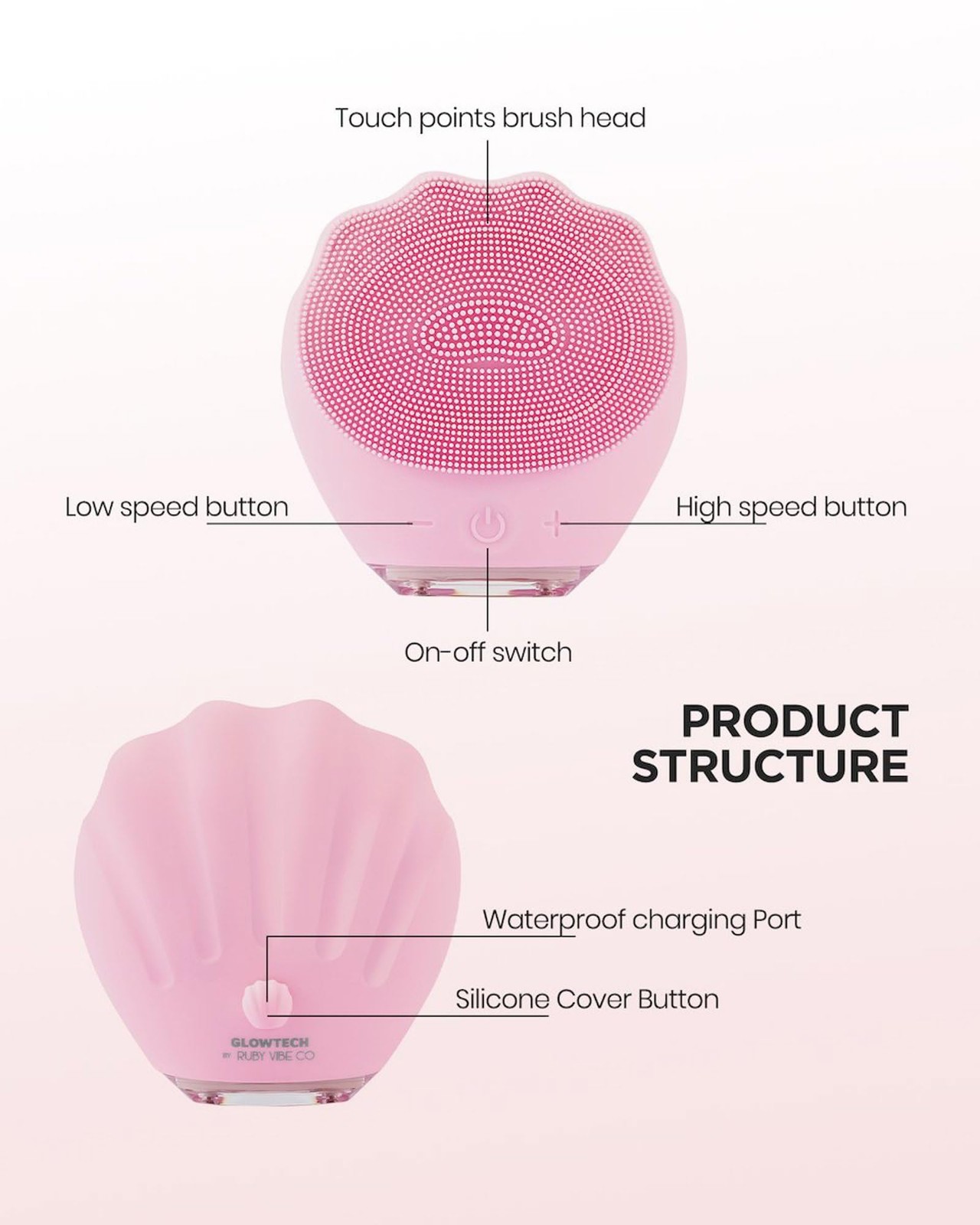 Silicone Cleansing Brush, Scrubber and Massager, Waterproof Brush for Deep Cl…