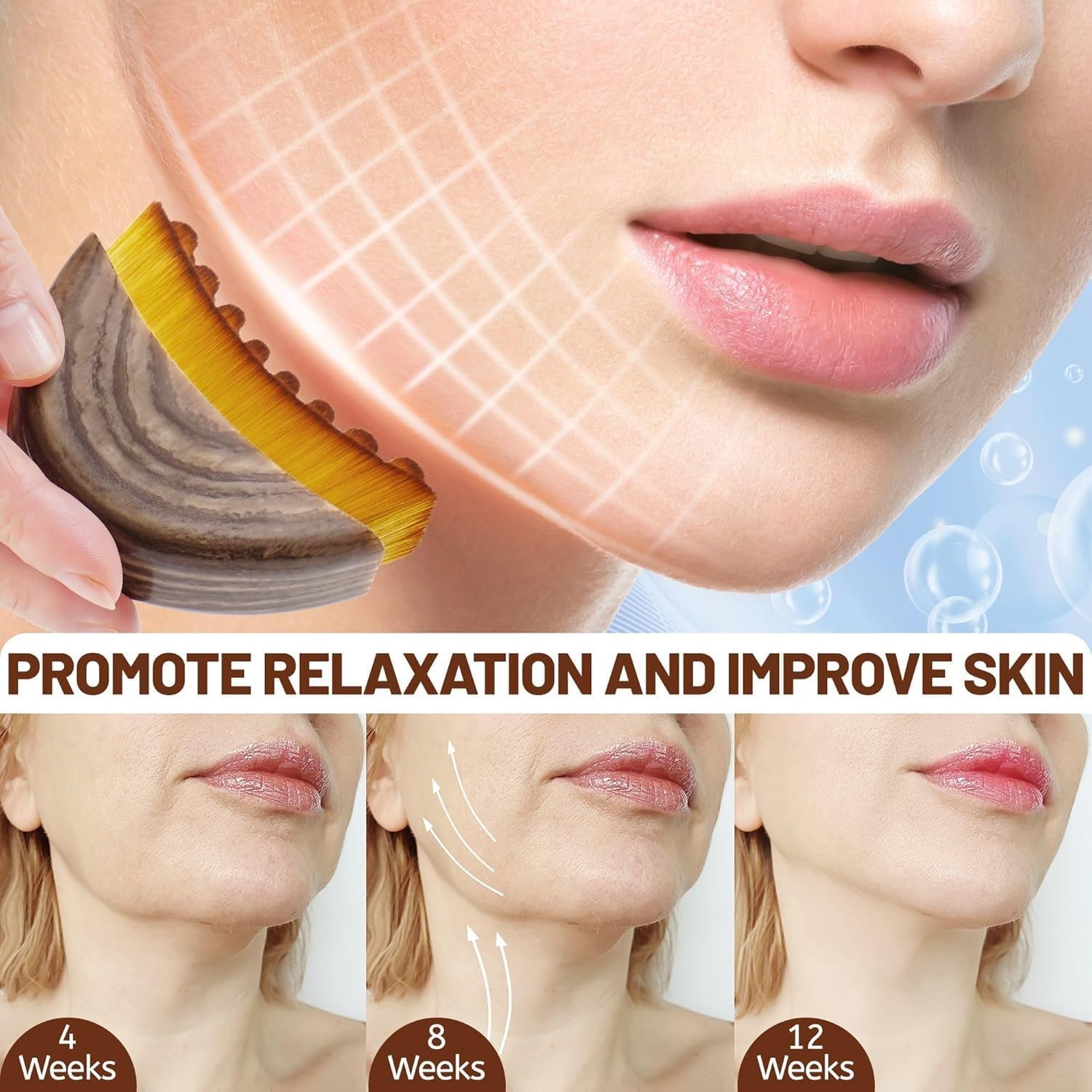EXOFLY Lymphatic Face Brush – Sculpting Massager for Jawline & Neck, Travel Case