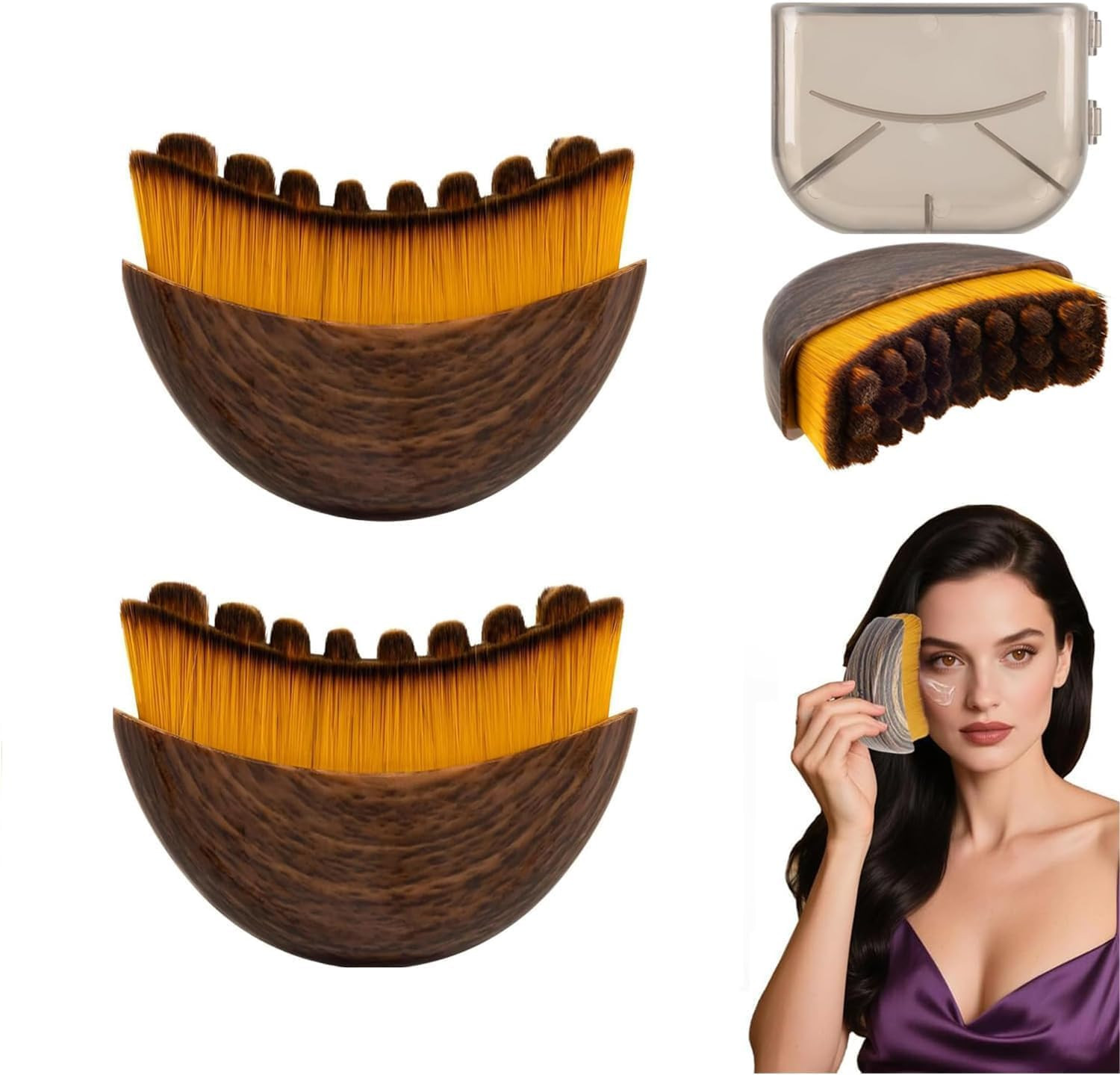 2 PCS Lymphatic Contour Face Brush, Manual Lymphatic Drainage Massager, Natur…
