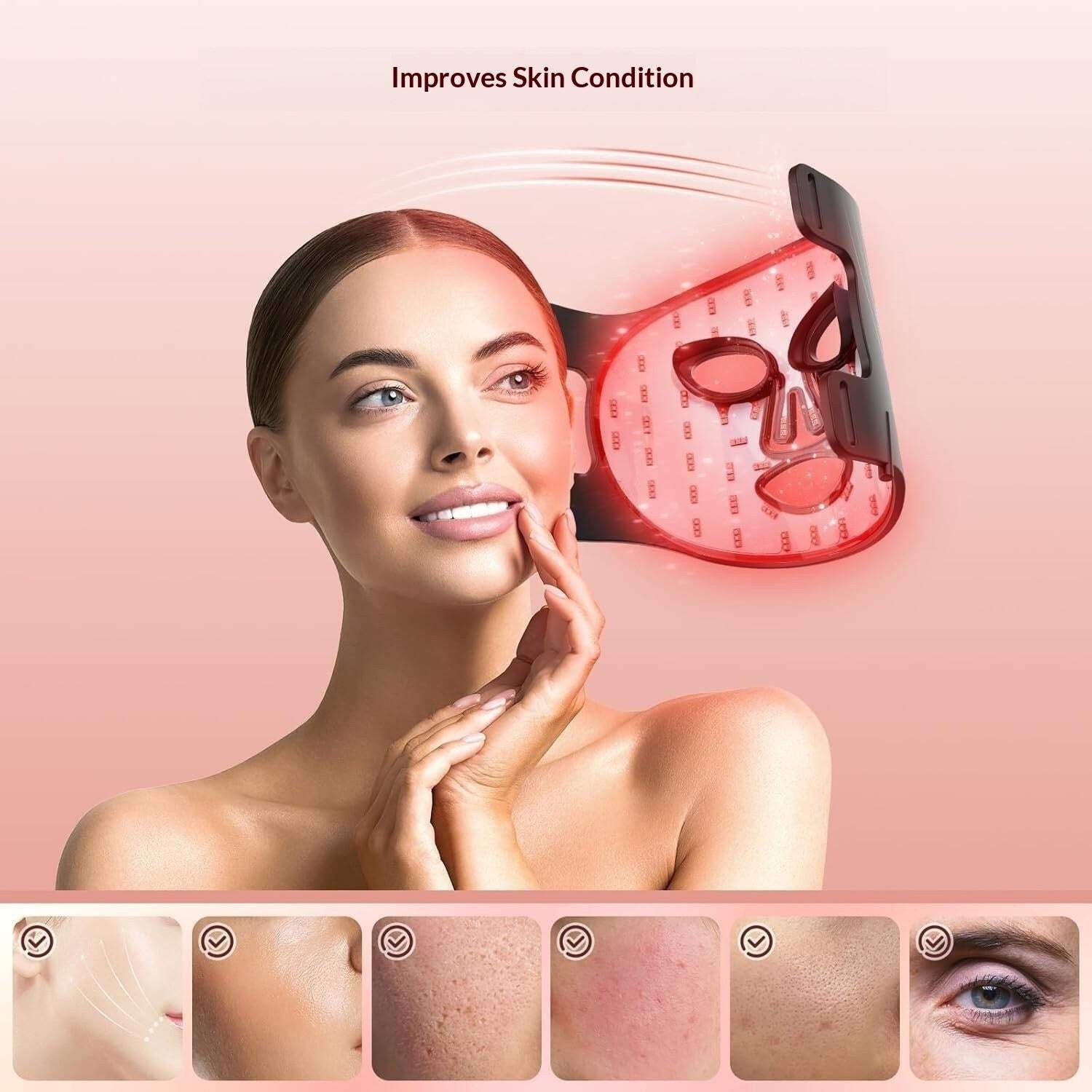 2026 New Household Silicone Red-light LED Photon Facial Beauty Mask For The Face