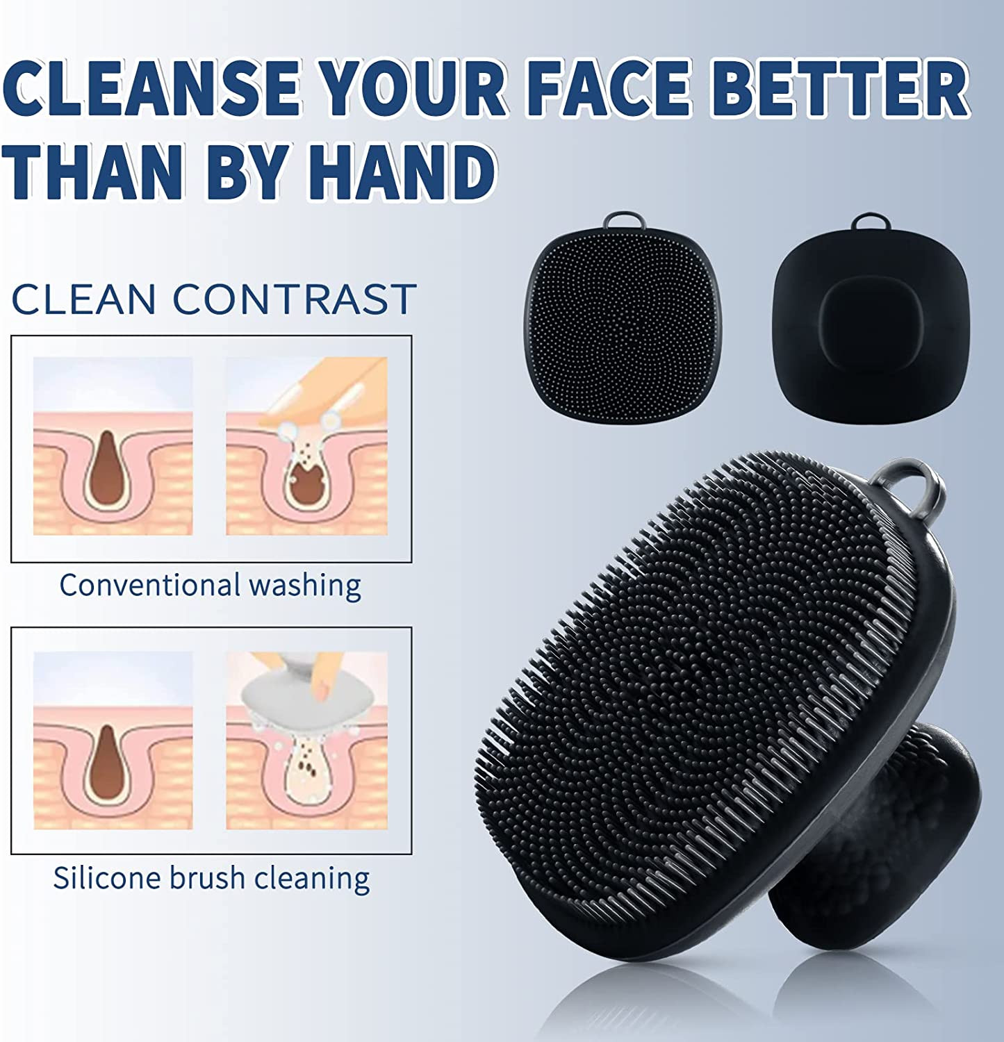 Face Scrubber, Silicone Face Scrubber for Men Facial Cleansing Brush Silicone Fa
