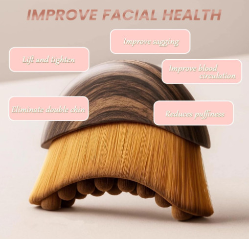 Ergonomic Lymphatic Face Brush for Jawline & Chin Sculpting