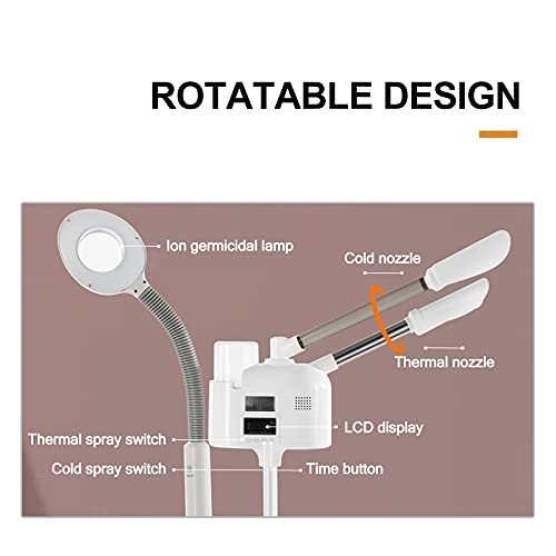 Professional 3-in-1 Hot & Cold Facial Steamer with 5X LED Magnifier