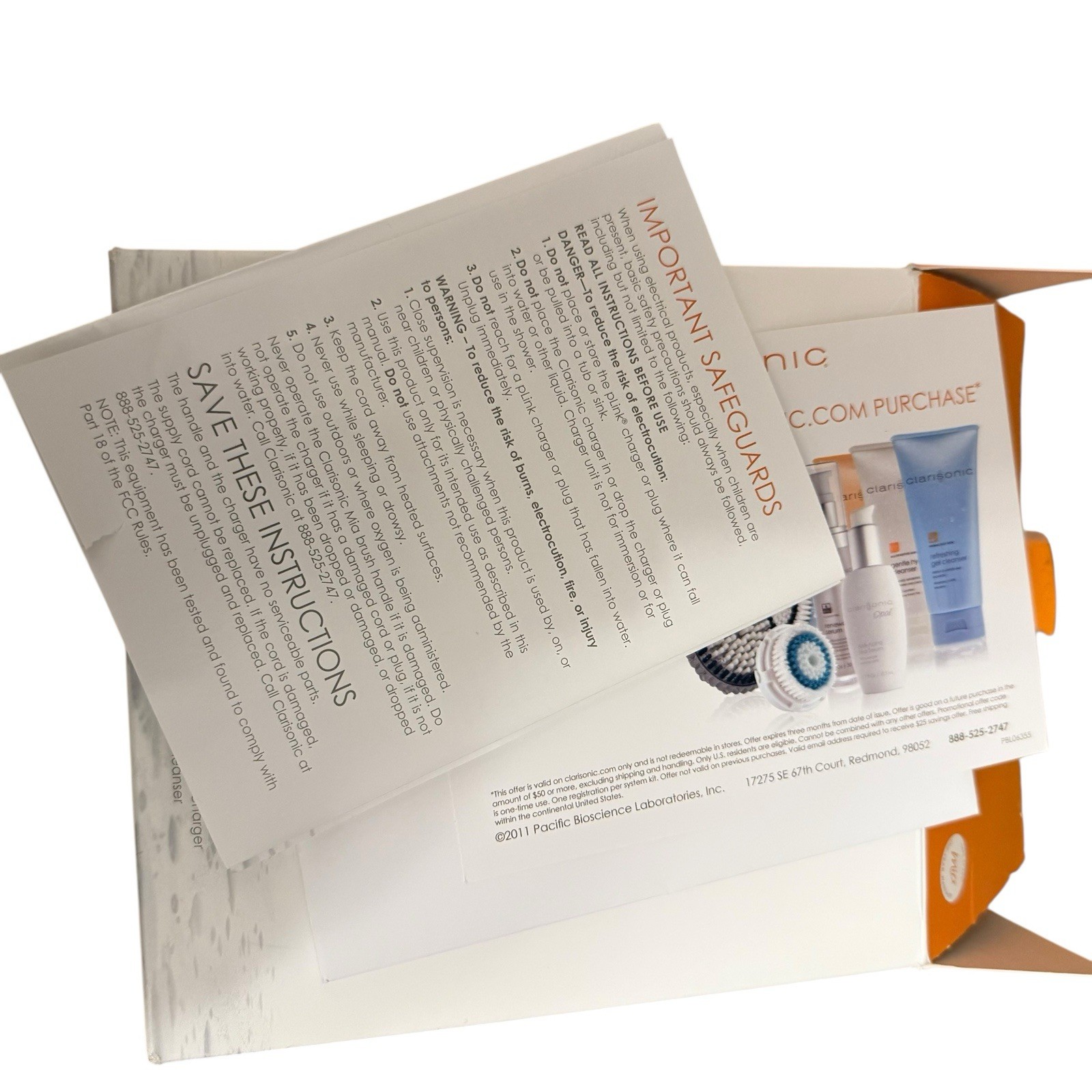 Clarisonic Mia 1 Sonic Skin Cleansing System-White With 1 Unused Head
