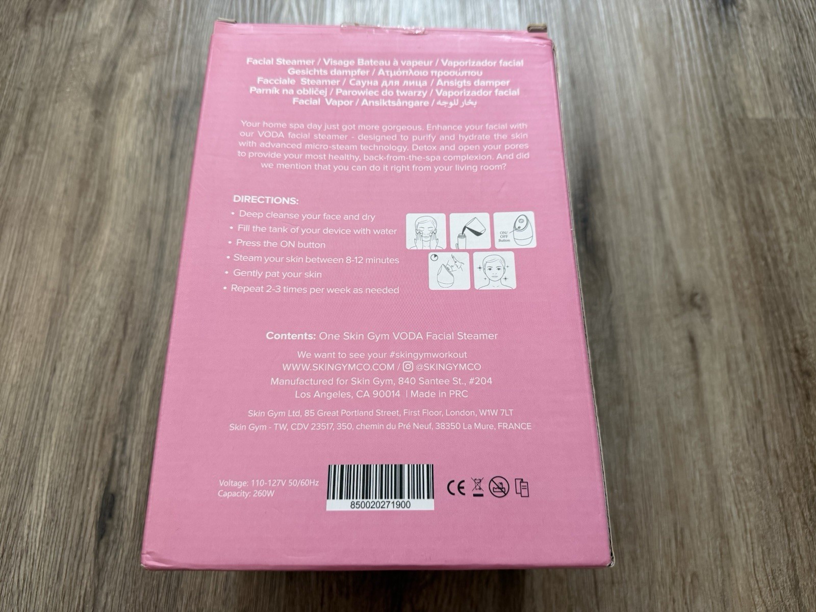 Skin Gym Voda Pink & White Face Facial Steamer