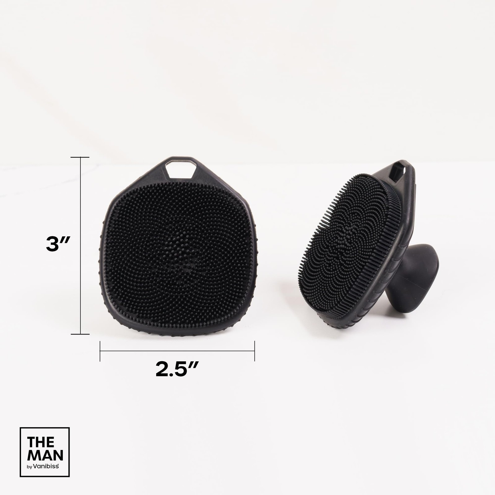 The Man Silicone Face Scrubber for Men – Gentle Single Scrubber, Black