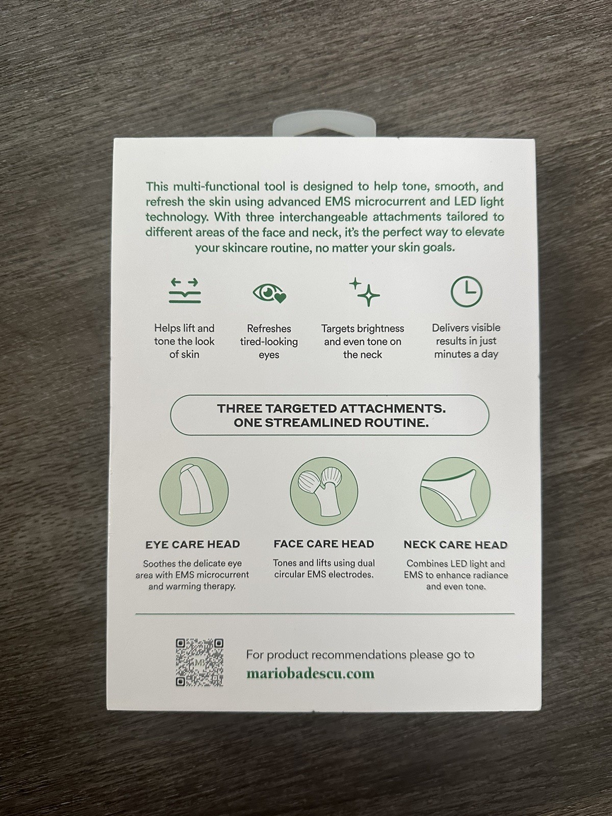 Mario Badescu 3-in-1 LED EMS Facial Tool New Free Shipping