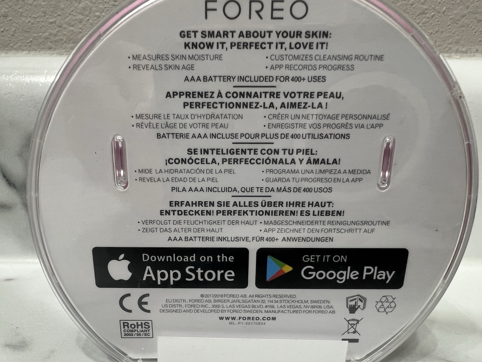 Foreo Luna FoFo Smart Beauty Pearl Pink Facial Cleansing Brush NEW