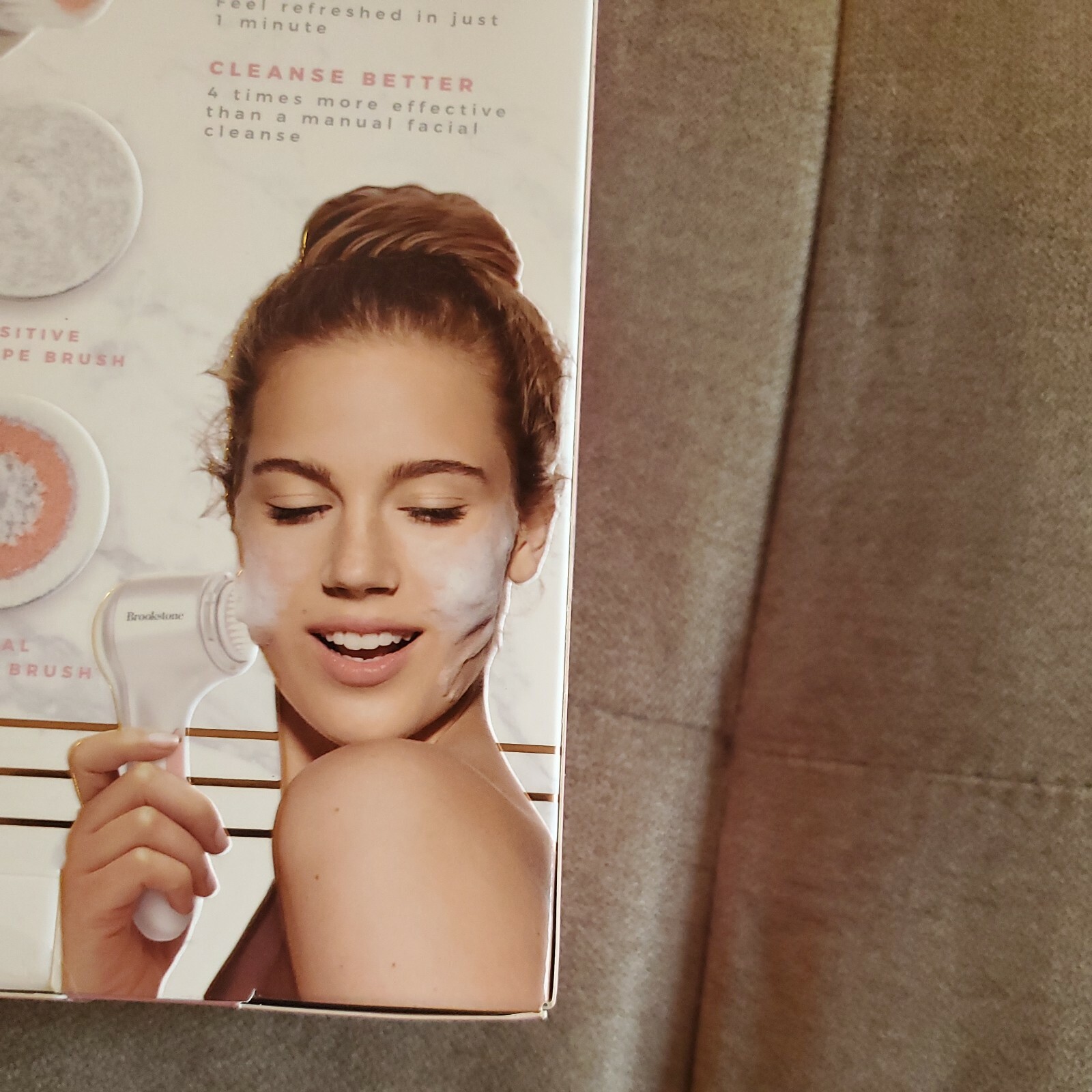 Brookstone Waterproof Cordless Facial Cleansing Brush 3pc set