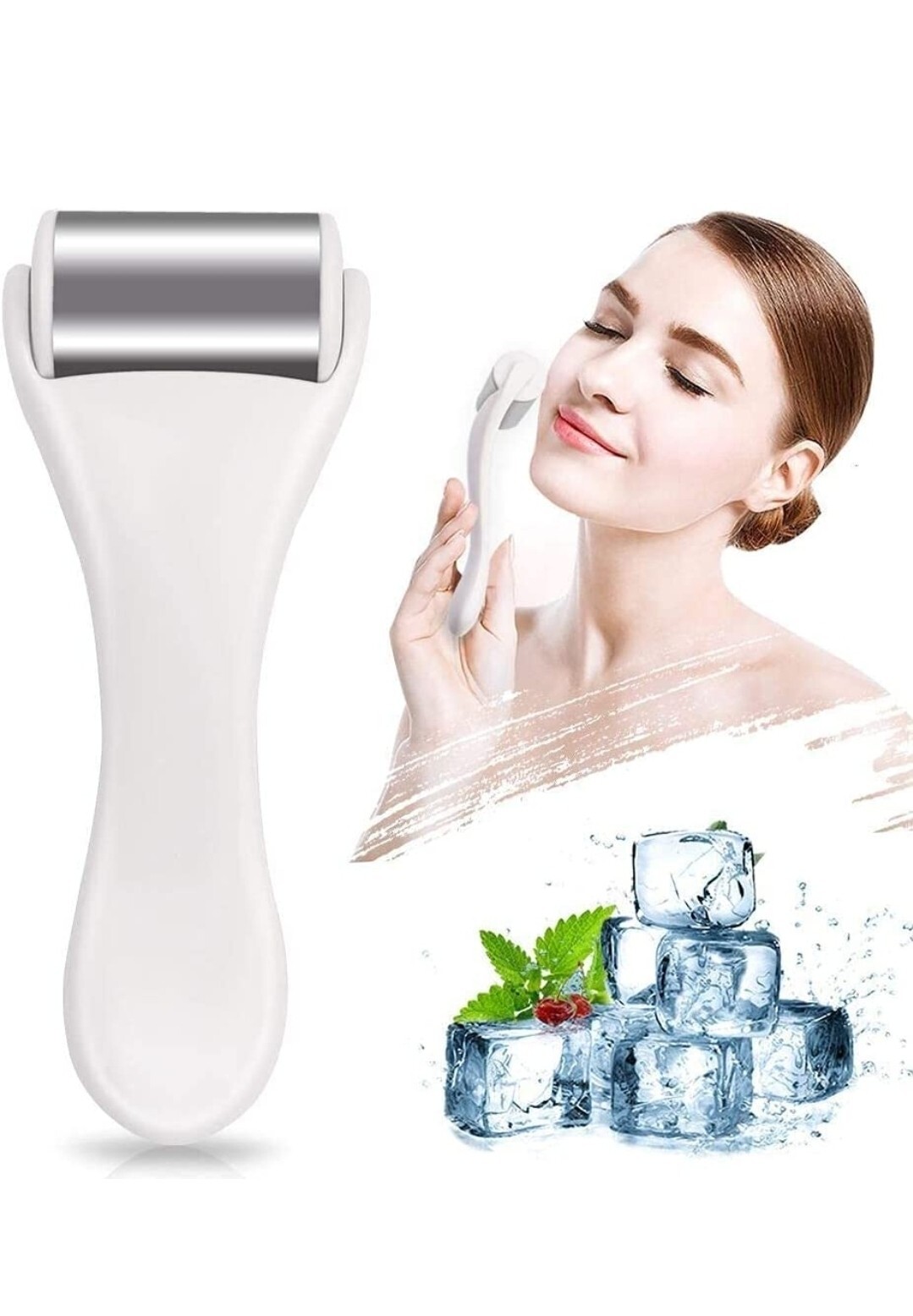 Vanity Planet Face & Body Ice Roller Depuff & Minimize Pores in Minutes White