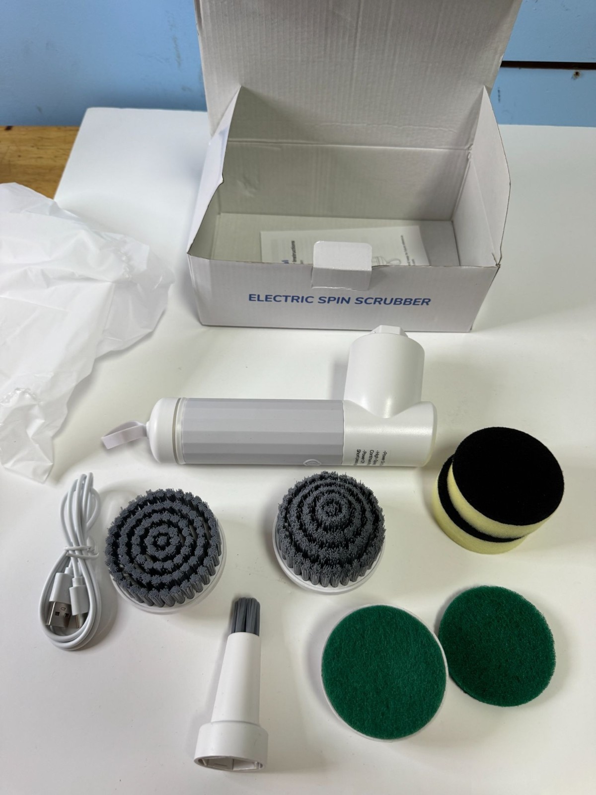 StarVal SVB001 Electric Spin Scrubber With Multiple Brush Heads & USB Charging C