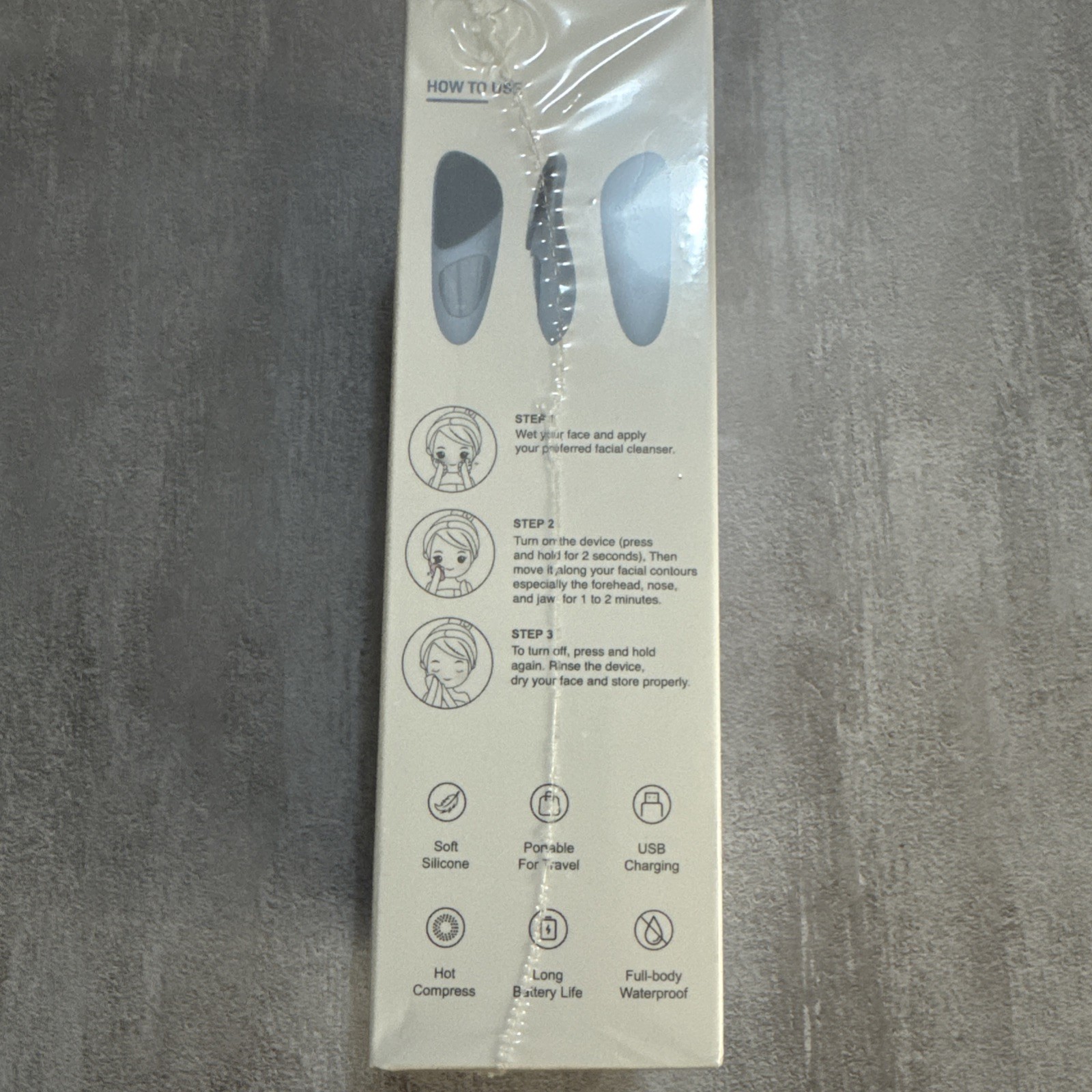 DERMALACTIVES PURE SKIN CLEANSING BRUSH WITH EYE COMPRESS FEATURE NIB