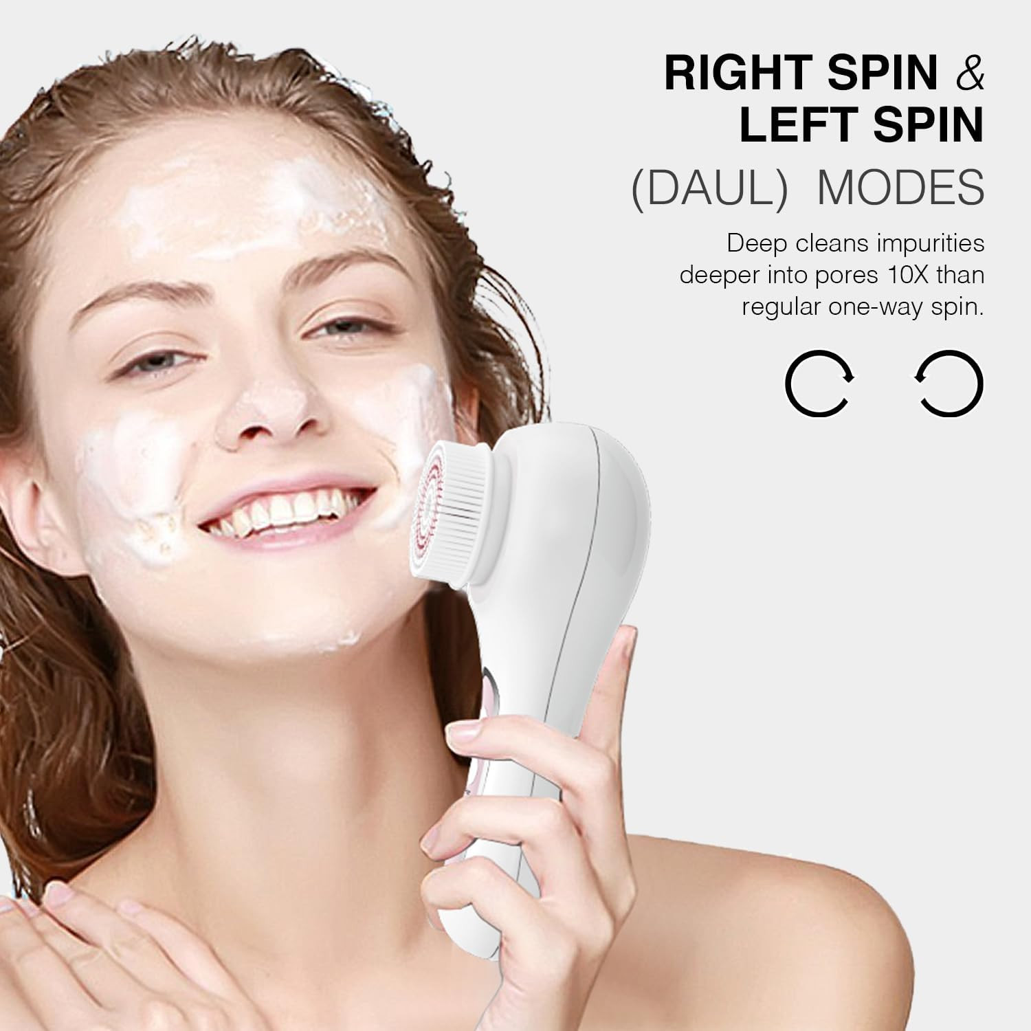 Face Scrubber Exfoliator,Facial Cleansing Brush Rechargeable IPX7 Waterproof wit