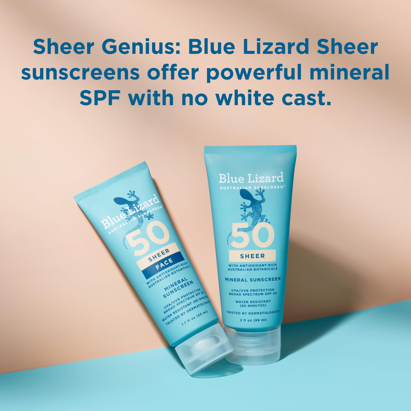 Blue Lizard Sheer Face Mineral SPF 50 Sunscreen 1.7 Fl Oz (Pack of 1),