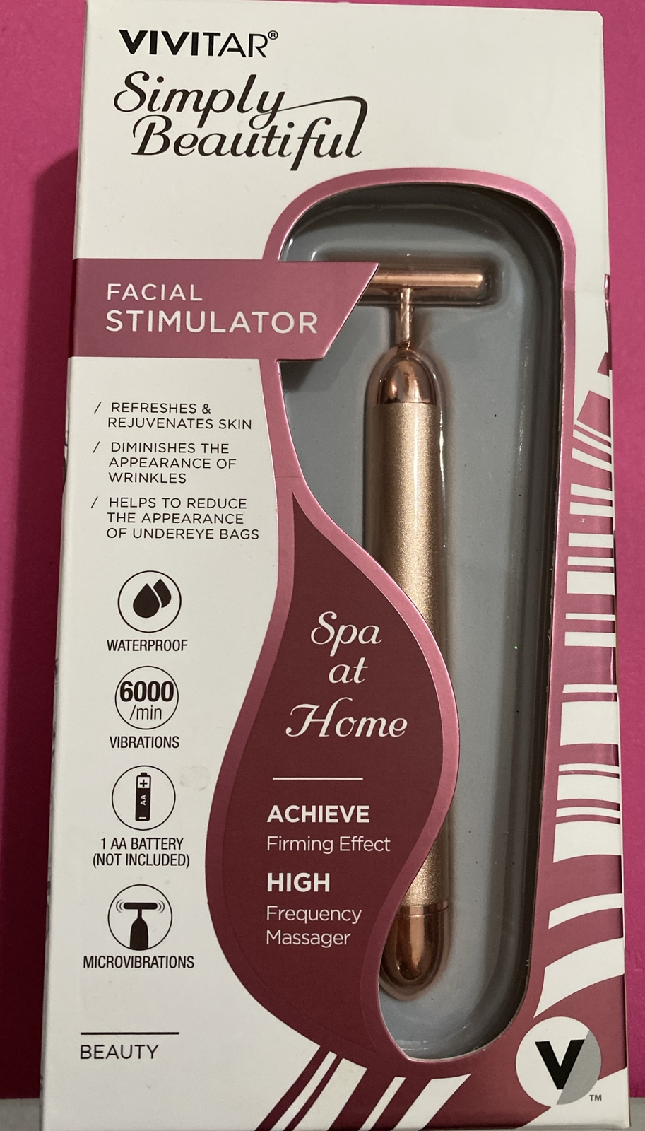 New In Box Vivitar Simply Beautiful Facial Stimulator Rose Gold Tone