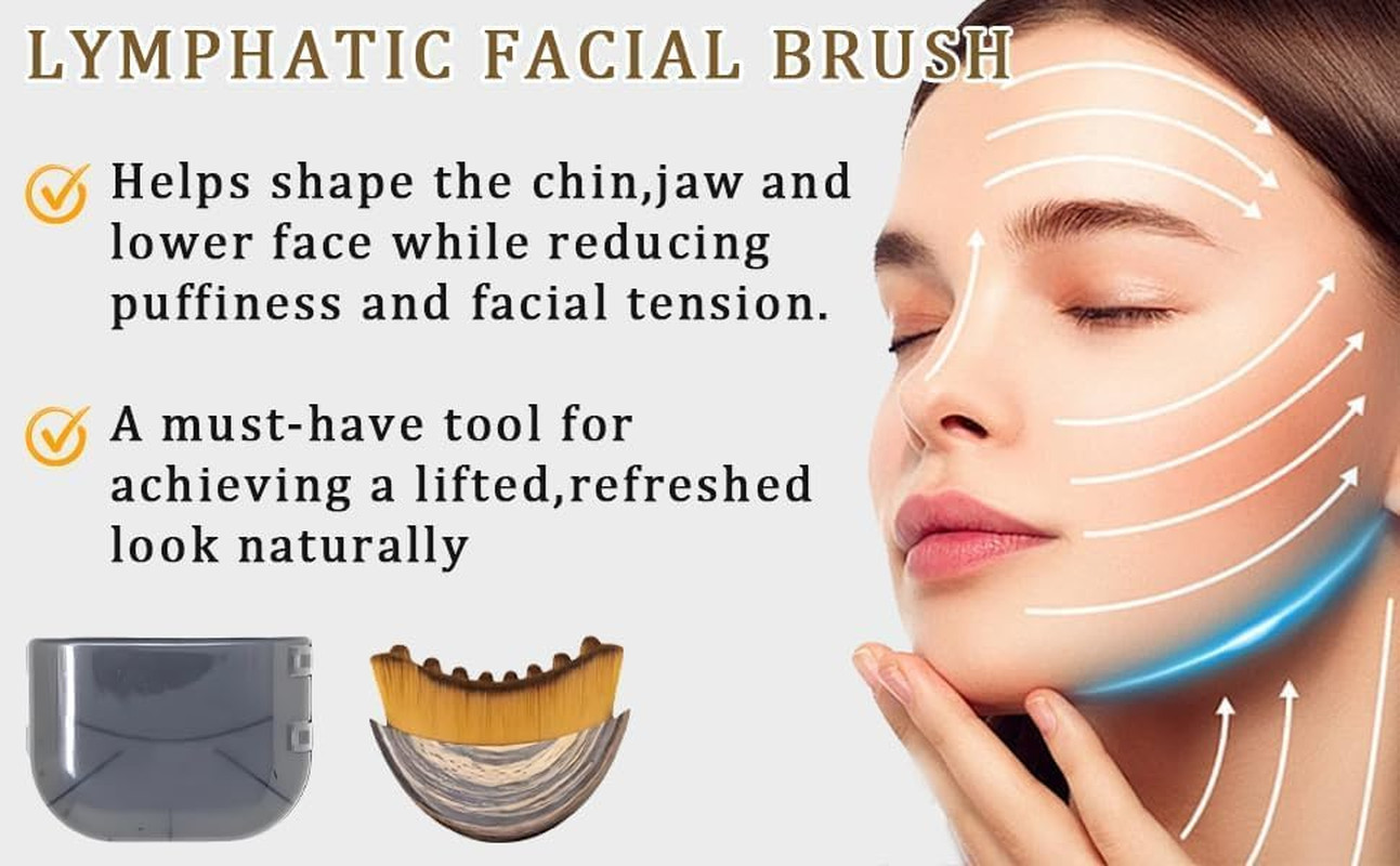New Lymphatic Contour Face Brush, Lymphatic Drainage Massager for Face,Ergonomic
