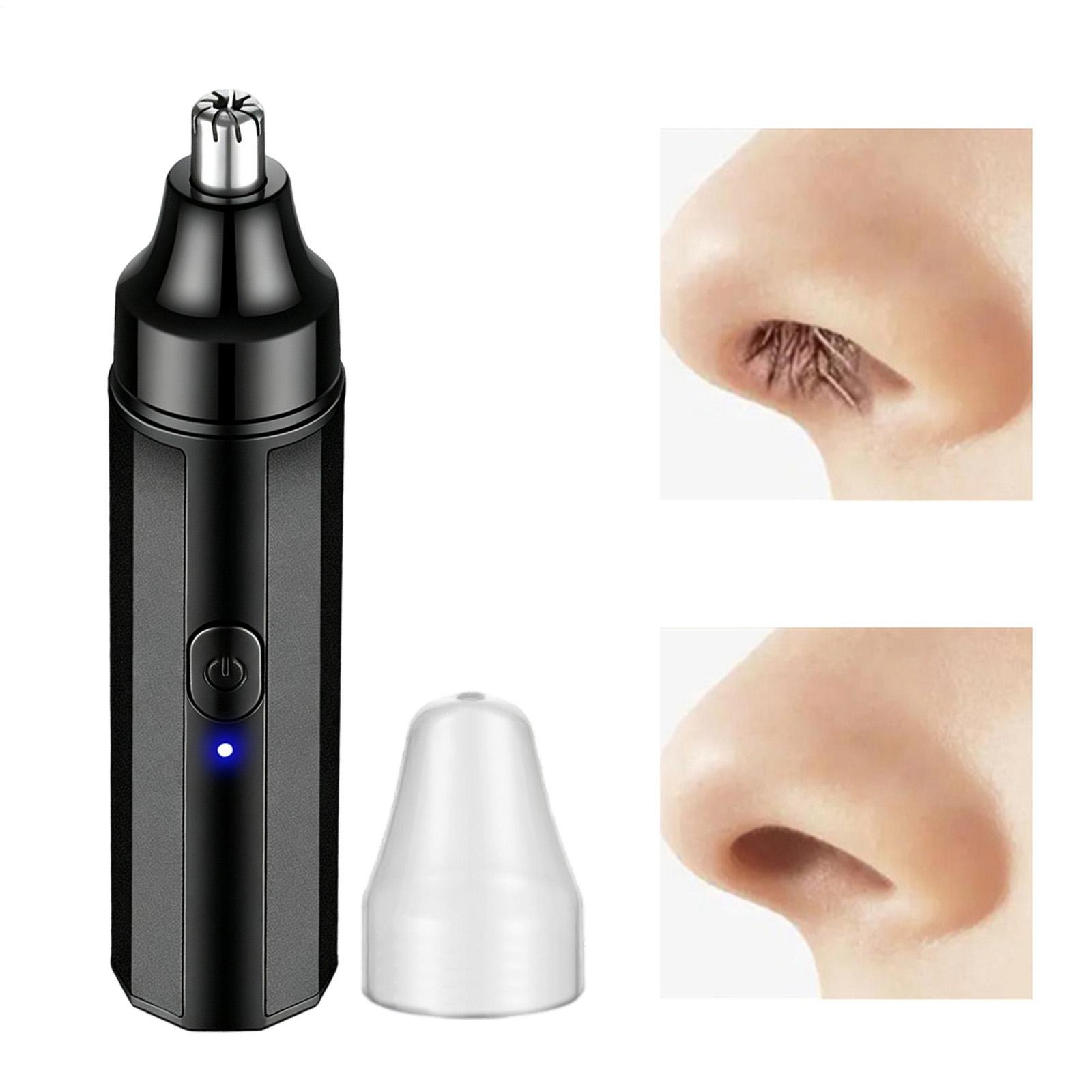 Ear And Nose Hair Trimmer With LED Indicator USB Rechargeable Water Resistant