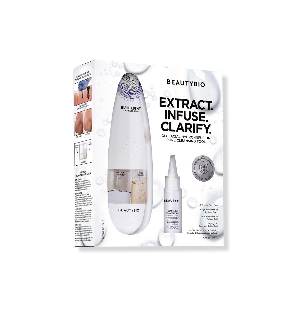 BeautyBio GLOfacial Hydro-Infusion Deep Pore Cleansing Tool NIB