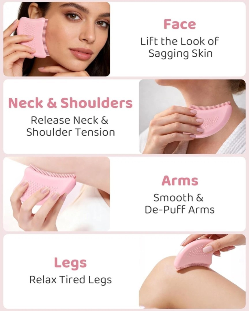 Ergonomic Silicone Lymphatic Drainage Face Brush for Sculpting and Revitalizing