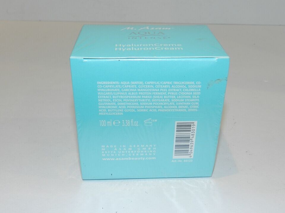 M. ASAM AQUA INTENSE HYALURON CREAM 3.38 oz / 100ml. NIB