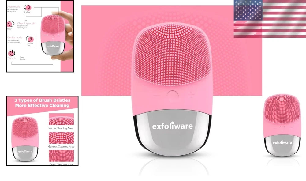 Facial Cleansing Brush –3-in-1 Silicone Electric Face Scrubber