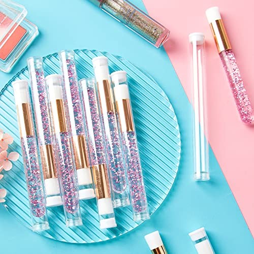 40-Piece Pink Lash Shampoo Brushes Set – 20pcs Glitter – 20 Brushes + 20 Tubes