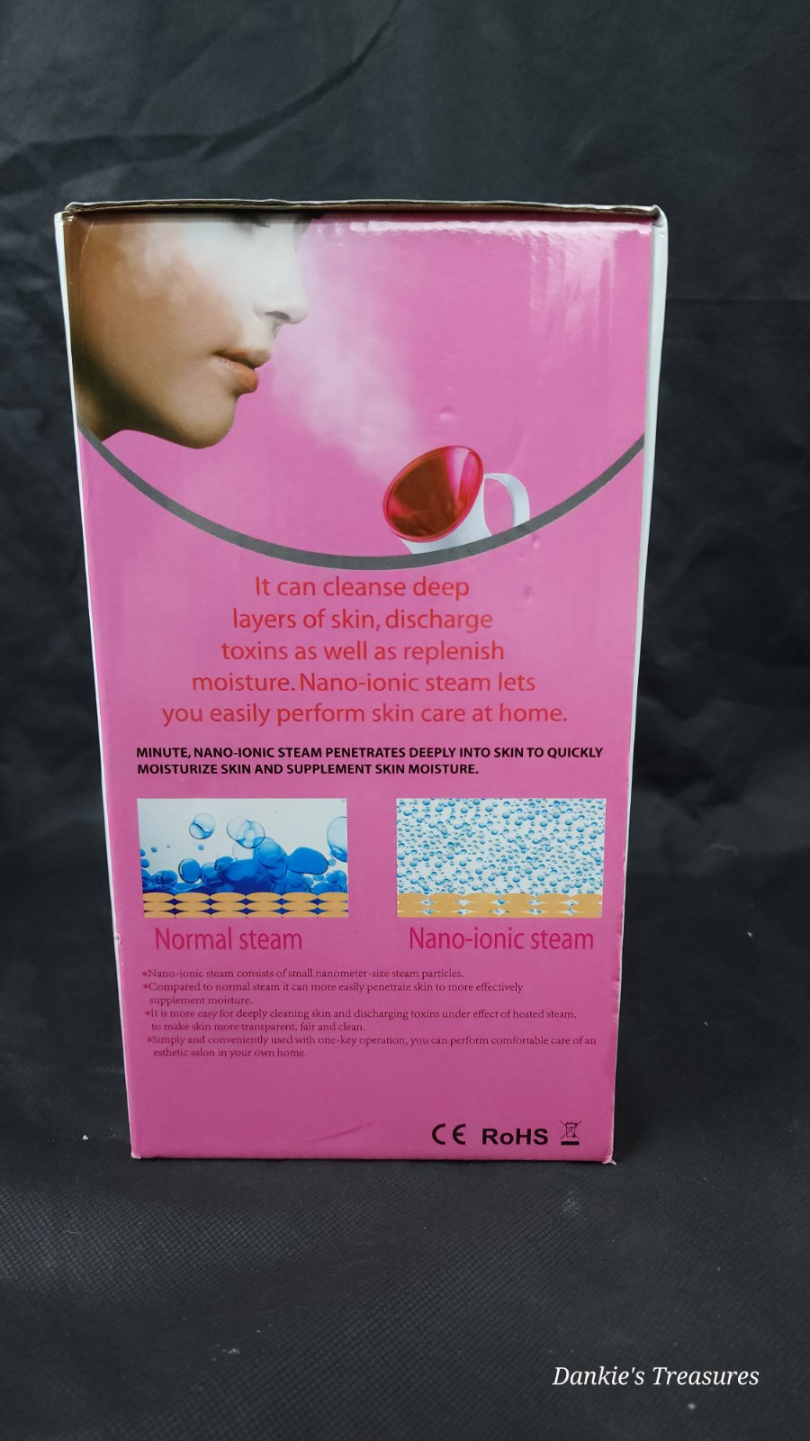 Amconsure Nano Ionic Facial Steamer With 5 Piece Kit – Warm Mist – Rose Red