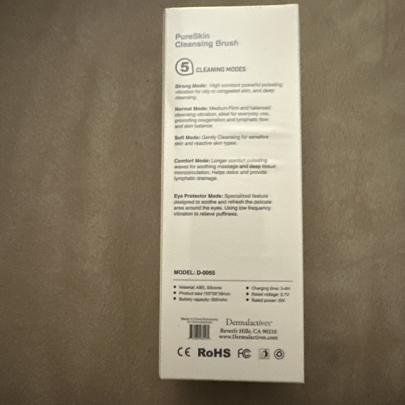 DERMALACTIVES PureSkin + Cleansing Brush Facial Tool Device