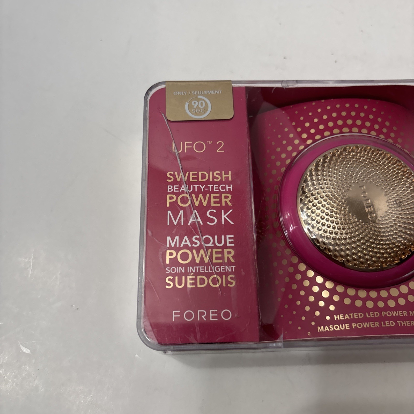 FOREO UFO 2 Heated LED Power Mask Light Therapy Device – Fuchsia – Case Wear New
