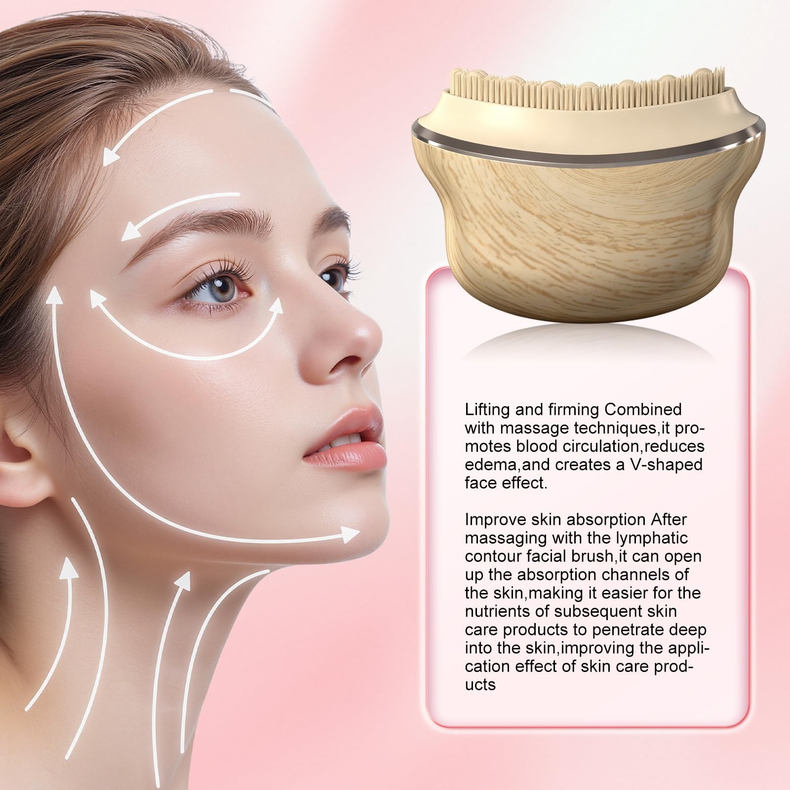 Silicone Facial Cleansing Brush – Anti-Puffiness, Lymphatic Drainage, Detox & Gl