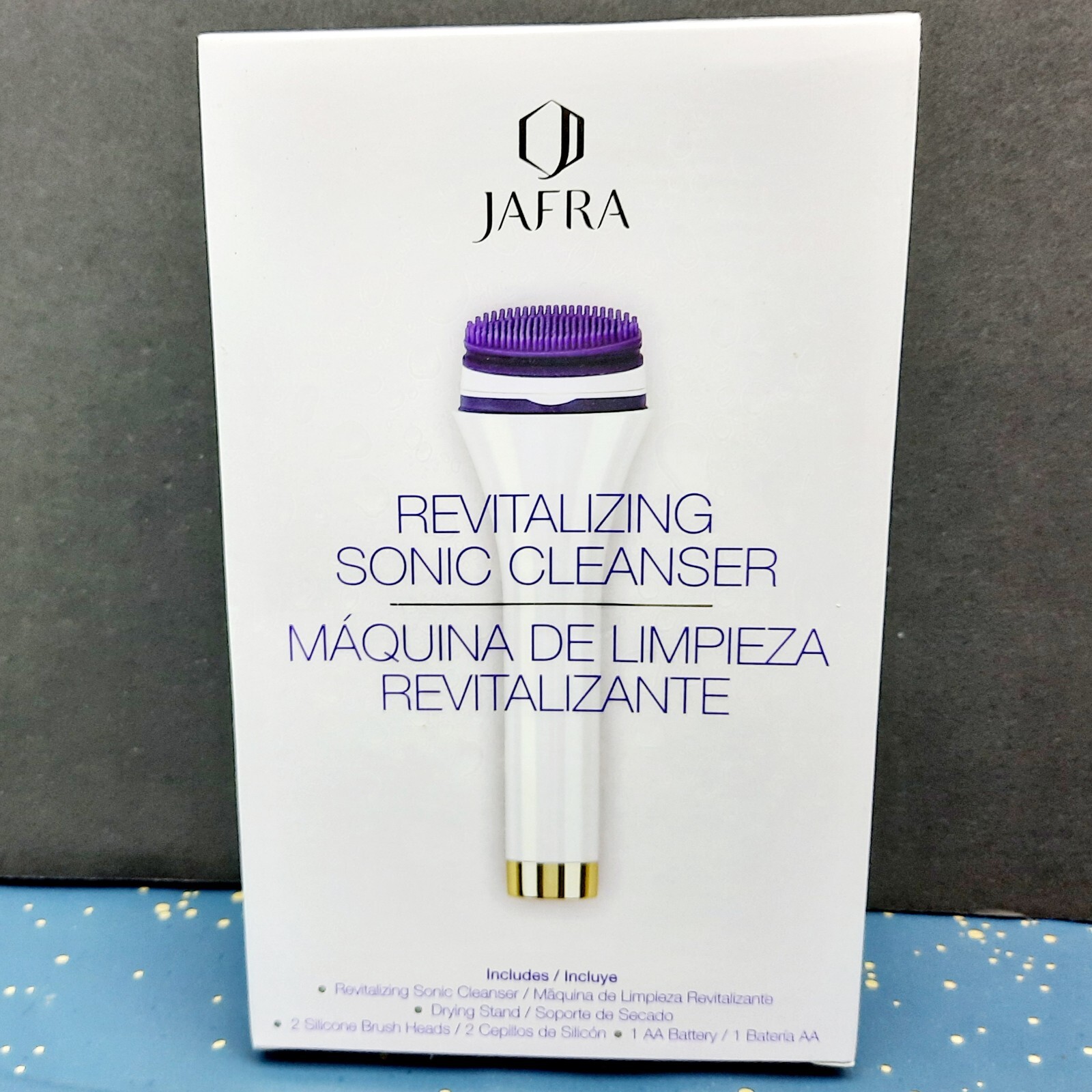 Brand New Jafra Revitalizing Sonic Cleanser Drying Stand 2 Silicone Brush Heads
