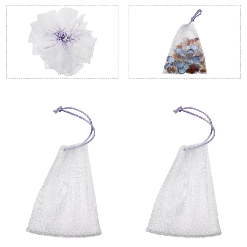 40 Pcs Nylon Soap Foaming Net Facial Helper For Bath
