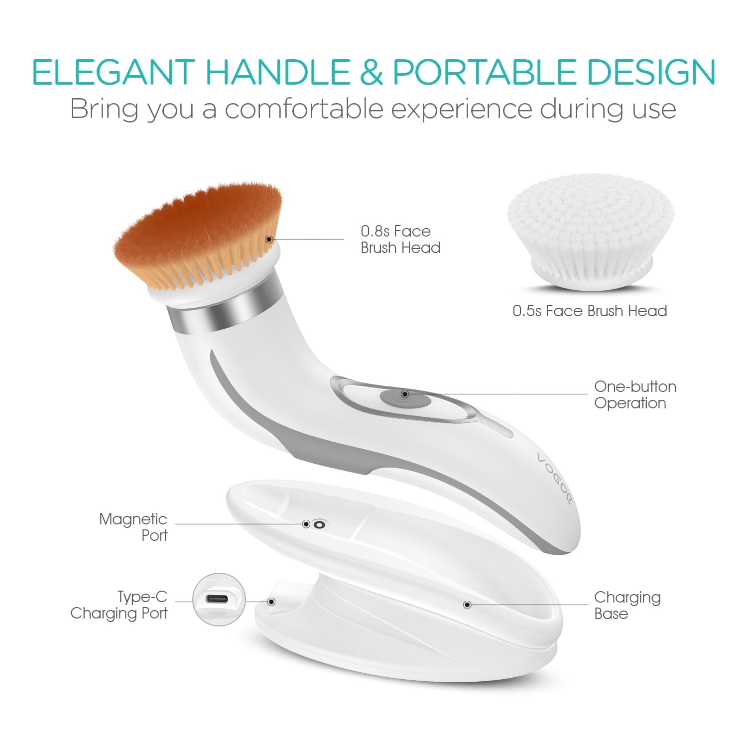 Cleansing Brush-Spin Scrubber Exfoliator Rechargeable, 2-Speed Rotation, Wash…