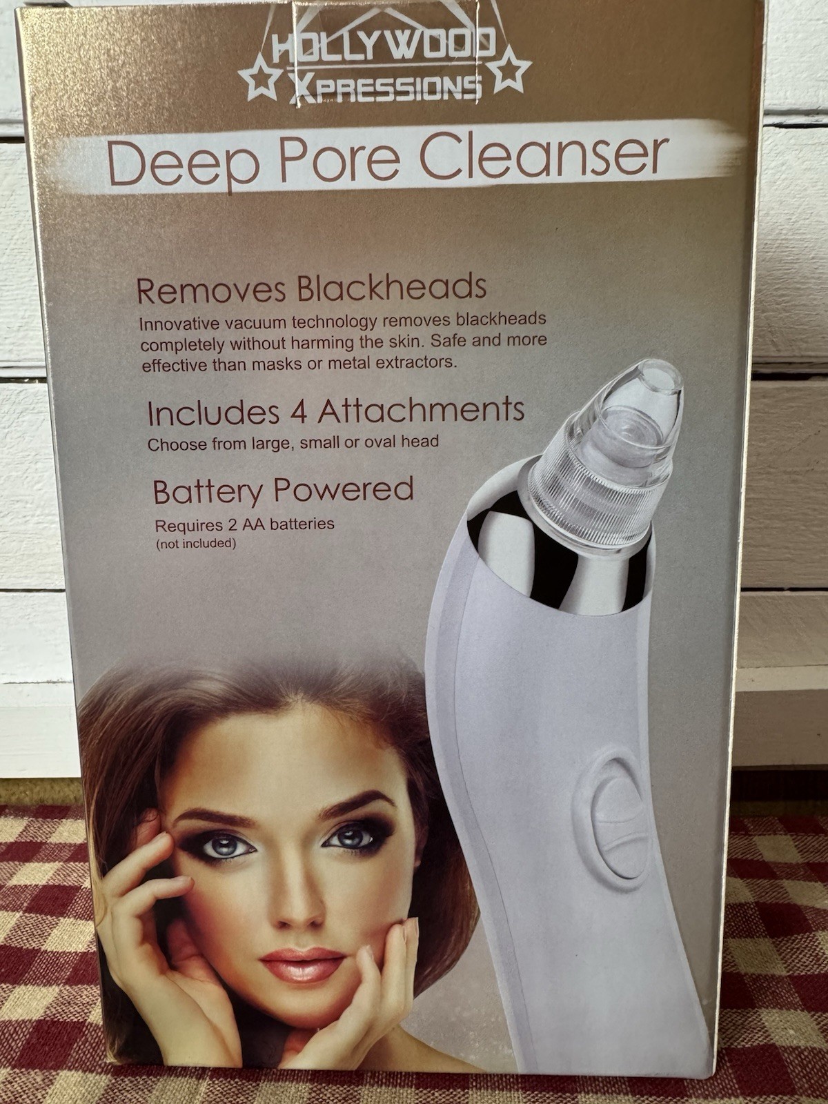 Hollywood Xpressions Deep Pore Cleanser Facial Brush Wireless White Blackheads