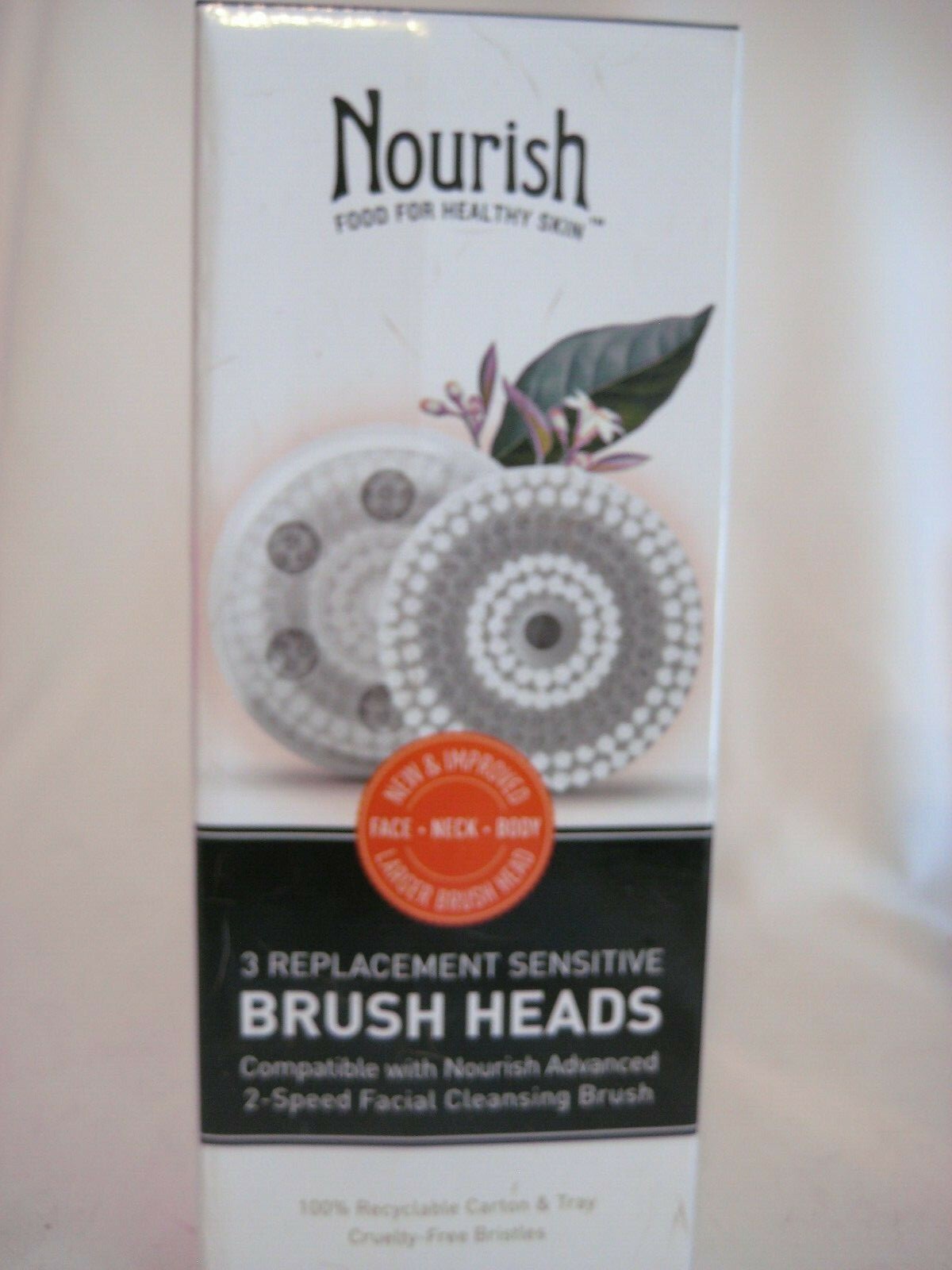 Nourish Facial Cleansing Sensitive Brush Head Replacements – 3 Pack BOX