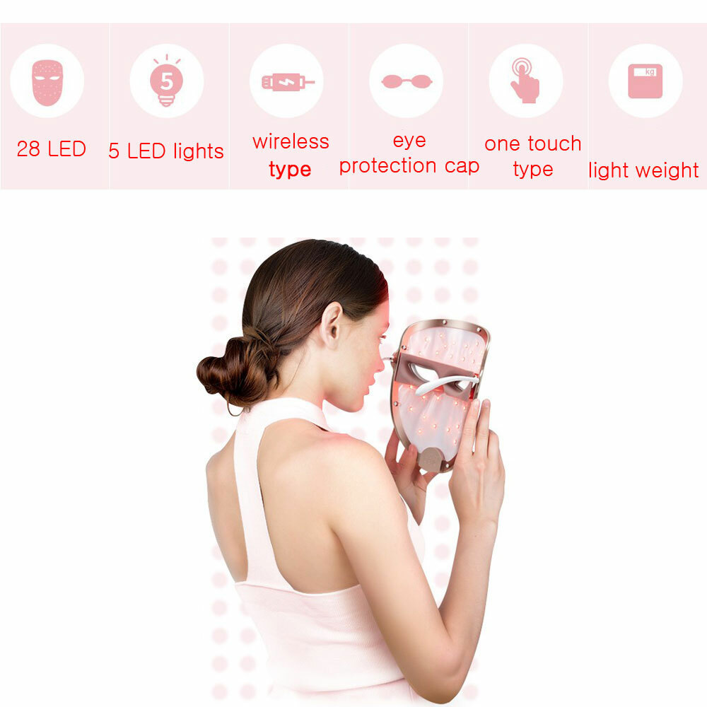 [ZESPA] LOABELL LED mask Wireless LED Mask 5 LED Lights,28 LED Visible Ray 628nm