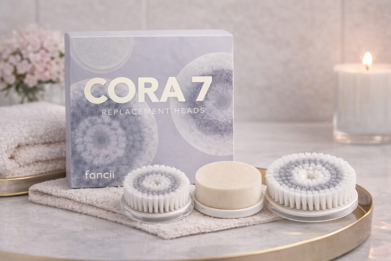 Fancii CORA 7 Replacement Heads Set – 3 Brush Heads ONLY (No Device)