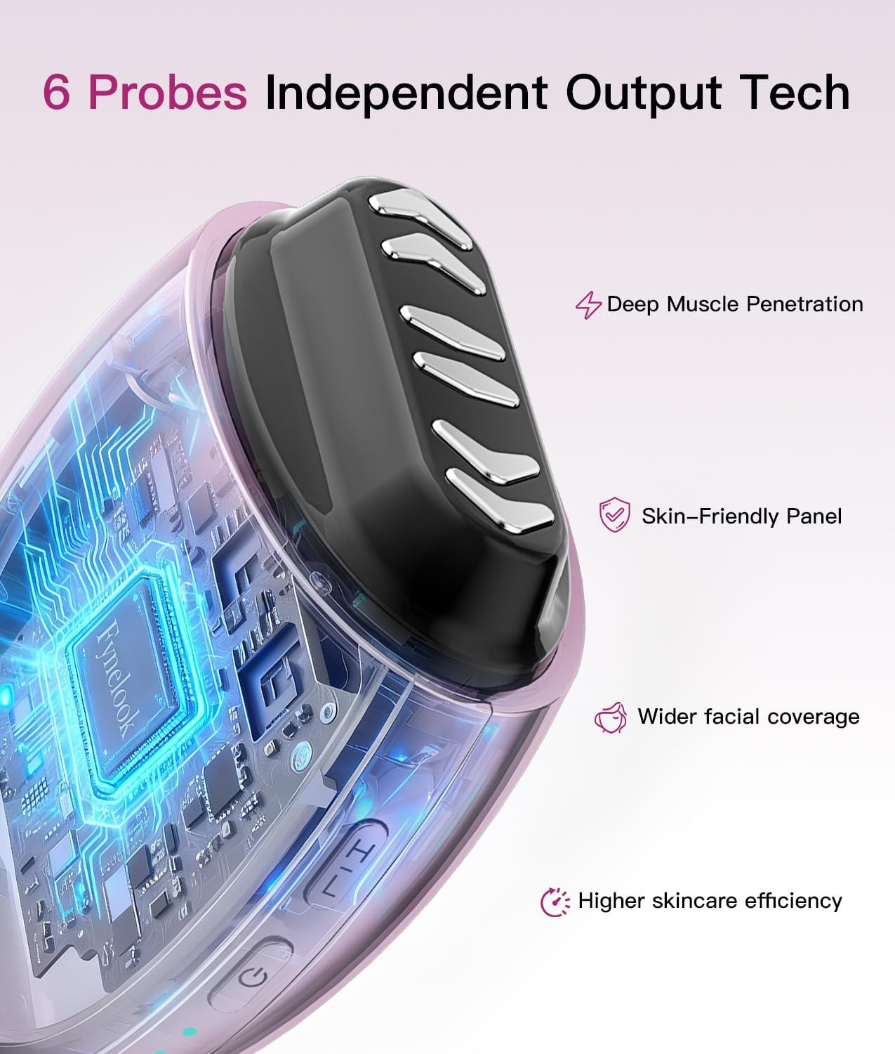 Microcurrent Facial Device, Face Sculpting Tool for Instant Lift & Contour, 6-Po