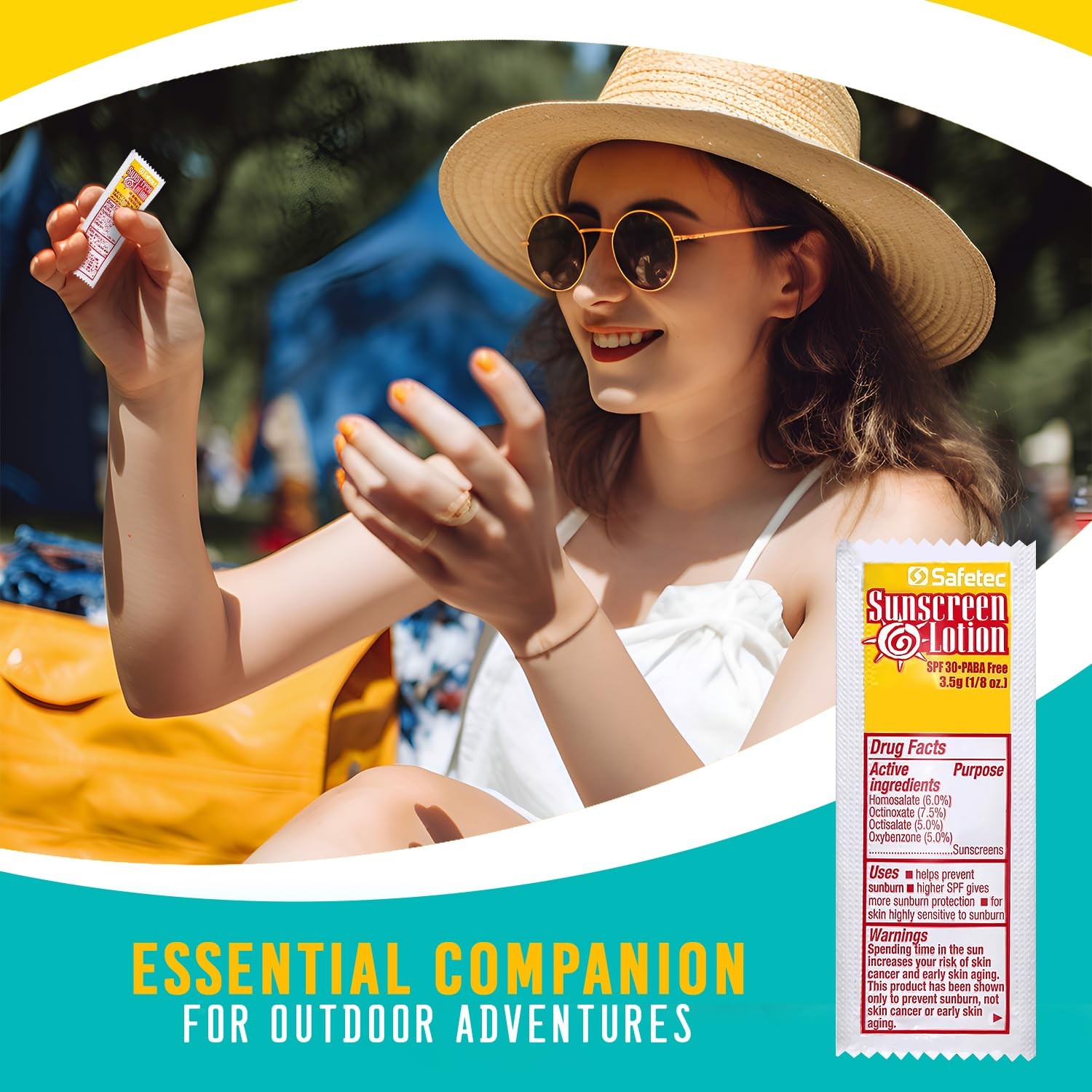 Sunscreen Lotion, SPF30 Protection and PABA Free, Individual Pack of 100
