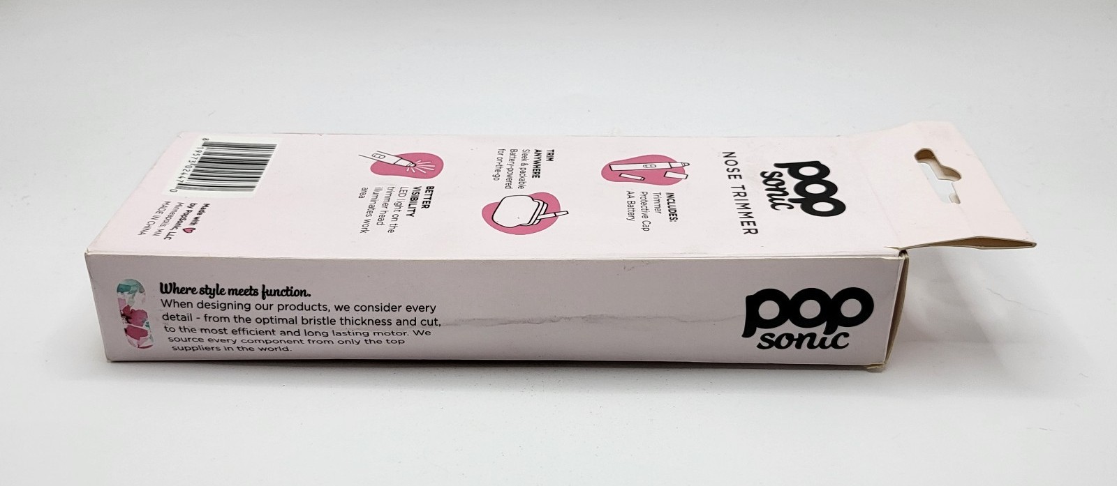 Pop Sonic NOSE & EAR Hair Trimmer PINK FLORAL NIB