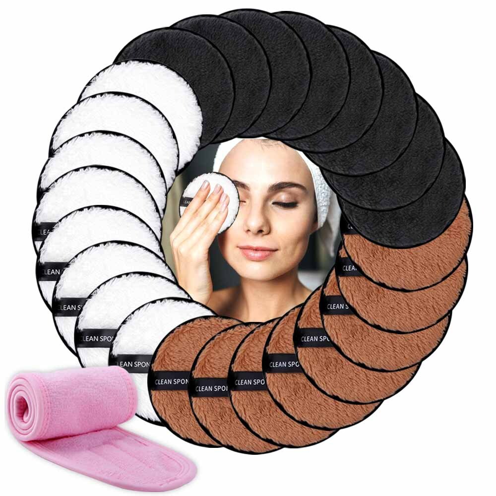 Color: Set 14 – Towel Puff Makeup Face-Skin-Care Facial-Headband 3pcs Spa