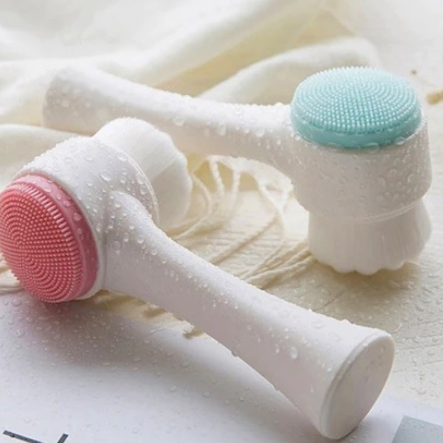 2 in 1 Silicone Face Facial Wash Brush Cleaner Cleanser Cleansing Massage