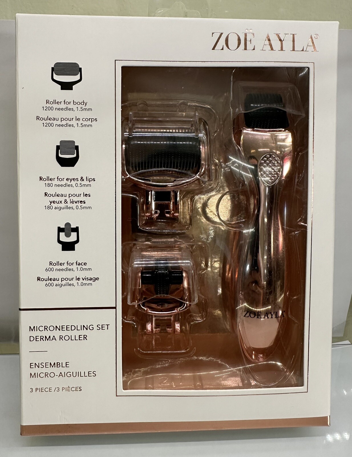ZOE AYLA: 3 Piece MICRONEEDLING SET DERMA ROLLER. Brand New!