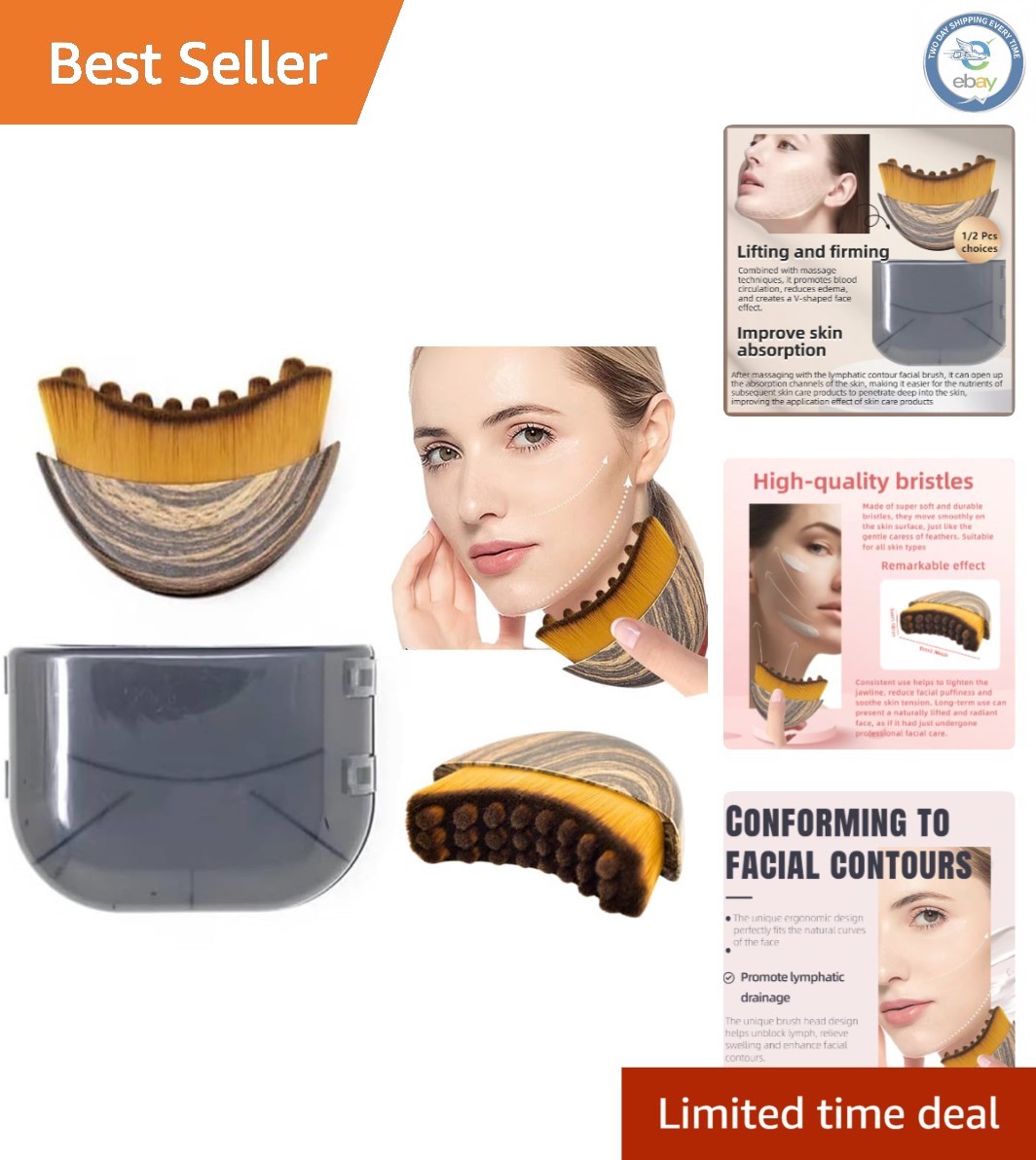 1/2 PCS Ergonomic Face Contour Brush for Sculpting, Detox & Anti-Puffiness