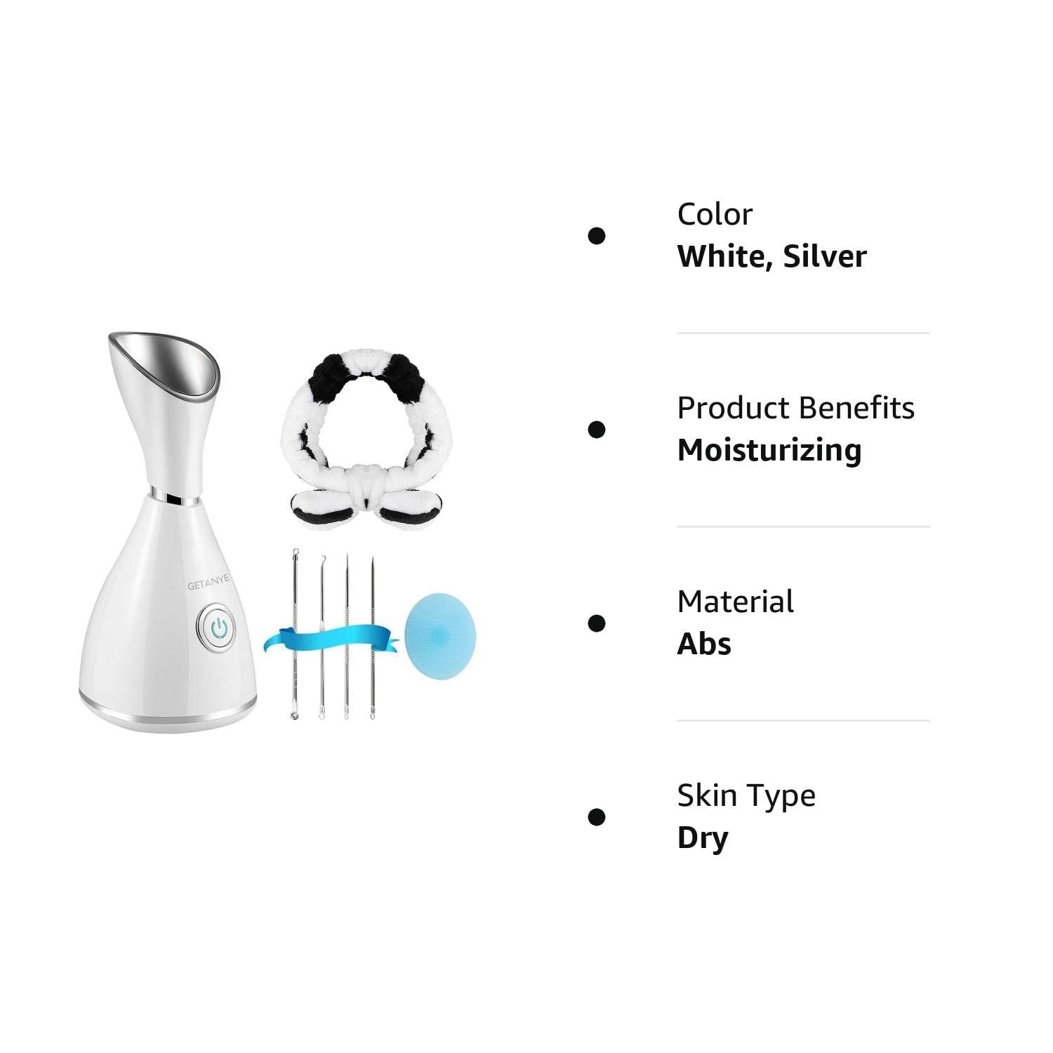 Moisturizing Nano Ionic Face Steamer with Blackhead Remover Kit Included