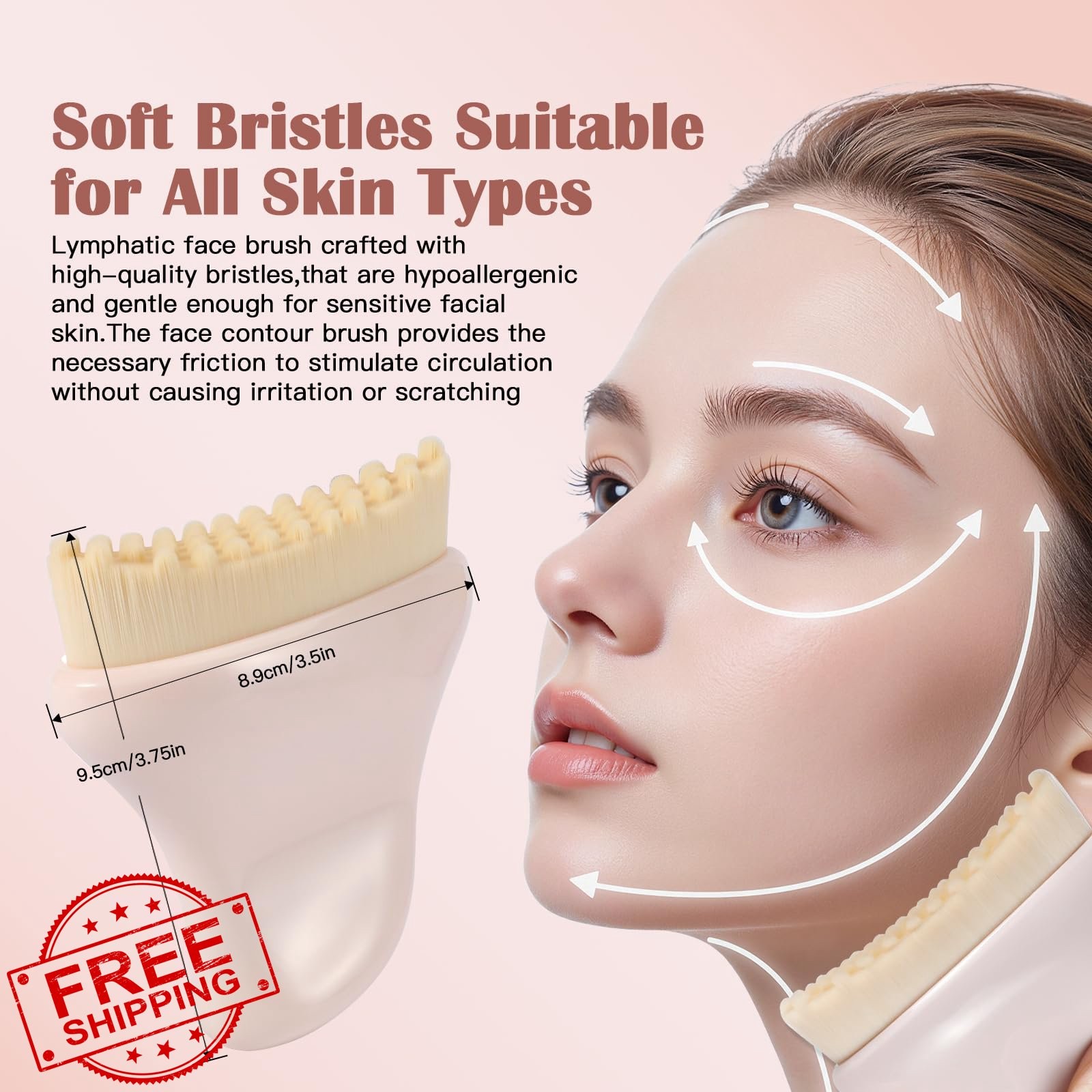 BEAUTYFACTOR Lymphatic Contour Face Brush Gua Sha Sculpting