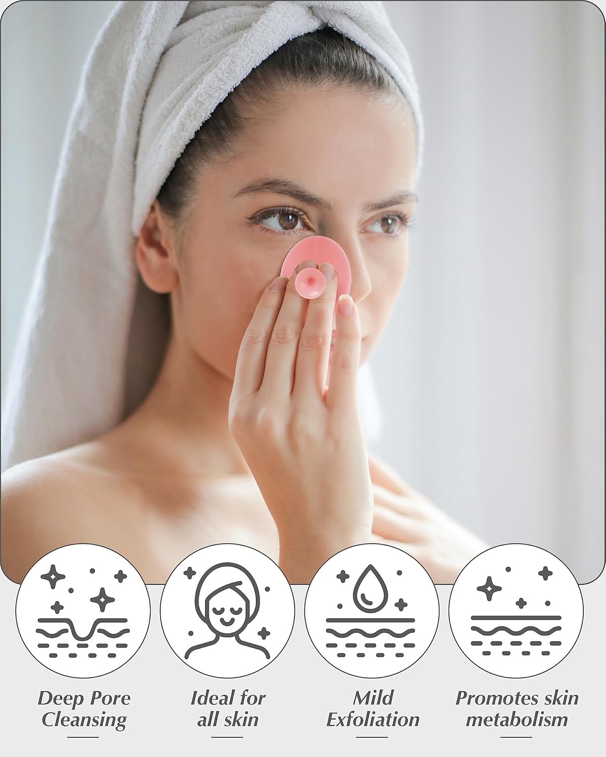 8PCS Silicone Face Scrubber Exfoliator Face Cleansing Brush for Deep Cleaning