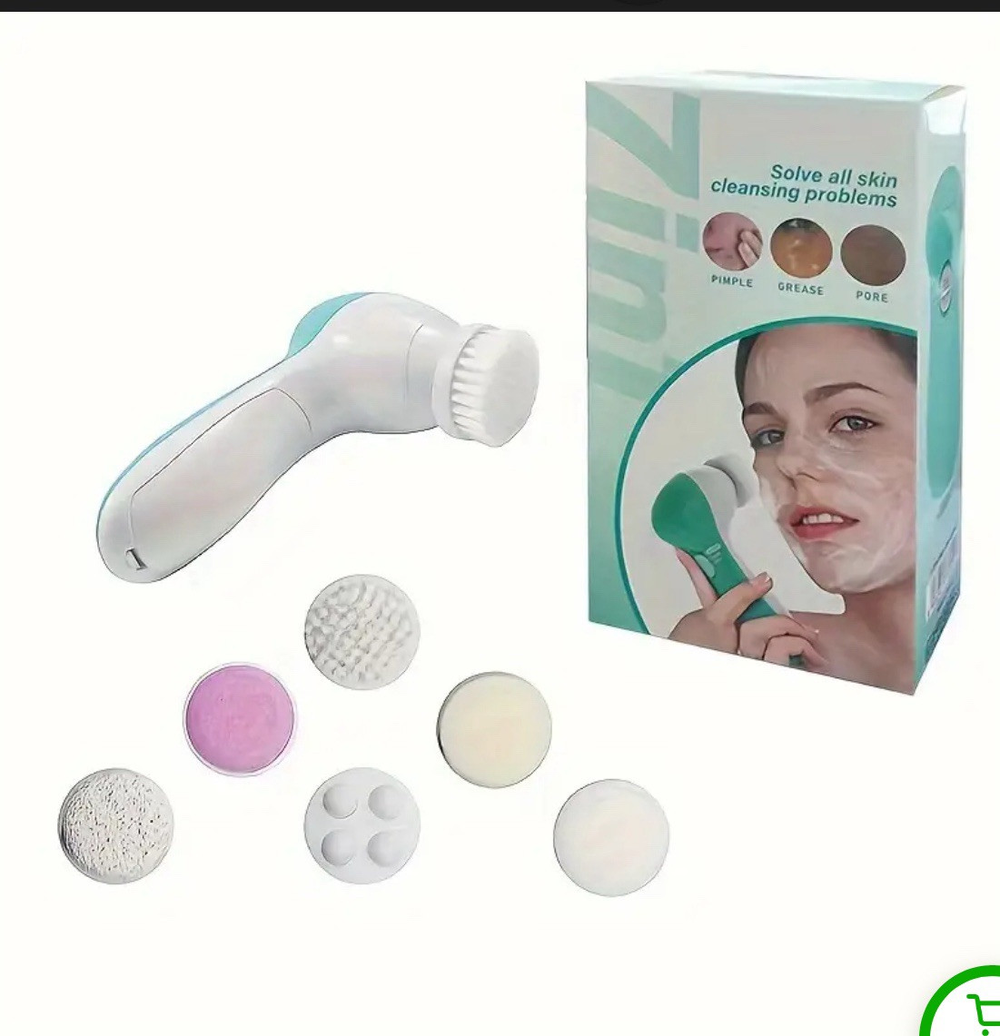 Facial Cleansing Brush Face Scrubber 5in1 Electric Exfoliating Spin Cleanser